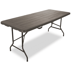Buffettafel houtlook huren voor diner of tuinfeest met houtlook tafel